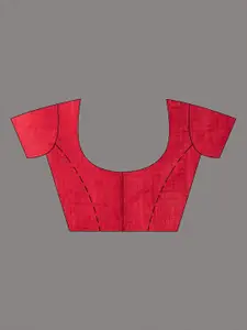 Charukriti Red Sequined Cotton Blend  Saree