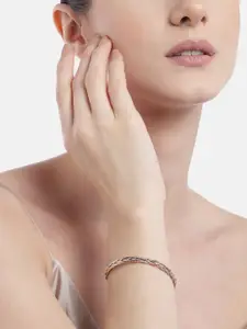 Zavya Women 925 Sterling Silver Rose Gold-Plated Wraparound Bracelet