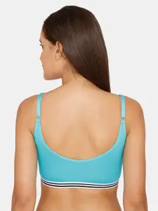 Zivame Women Blue Double Layered Non Wired Full Coverage Bralette Bra