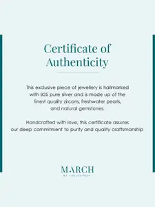 March by FableStreet 925 Sterling Silver Rhodium-Plated Zircon Adjustable Ring