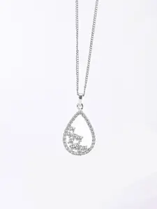 March by FableStreet 925 Sterling Silver Rhodium-Plated Zircon Handcrafted Necklace