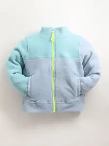 Cherry Crumble Boys Sea Green Colourblocked Sweatshirt