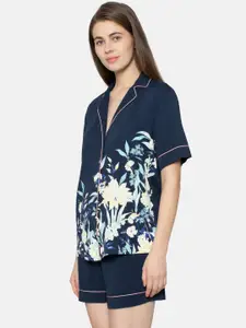 Triumph Women Blue Floral Printed Lounge Shirt