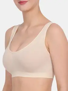 Amour Secret Women Set of 2 Purple and Nude Non Padded Non Weired All Dat Comfort Air Bra