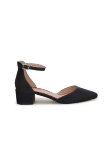 Bata Blue PU Block Pumps