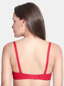 Susie Red Floral Bra Underwired Lightly Padded