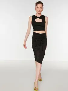 Trendyol  Women Black A-Line Flared Skirt