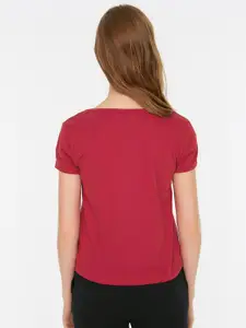 Trendyol Women Maroon Solid Top