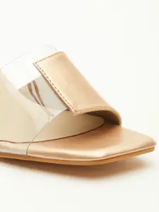 Vishudh Rose Gold Open Toe Slim Heels