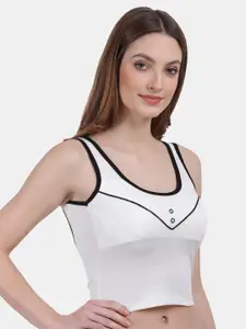 Amour Secret White & Black Sports Bra