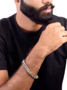 Dare by Voylla Men Silver-Toned & Gold-Toned Link Bracelet