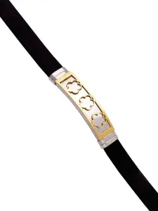 Dare by Voylla Men Silver-Toned & Black Silver-Plated Link Bracelet