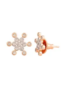 Voylla Womens Gold-Toned & White Contemporary Studs Earrings
