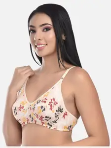 StyFun Women Yellow & Red Non-wired Floral Bra