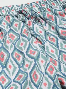 MBeautiful Women Blue & Pink Organic Cotton Printed Night suit