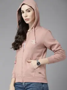 Roadster Women Pink Hooded Sweatshirt