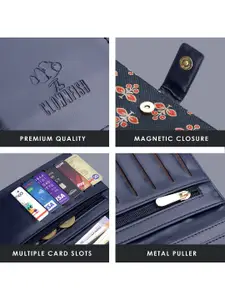 THE CLOWNFISH Orlanda Green & Red Floral Printed Two Fold Wallet