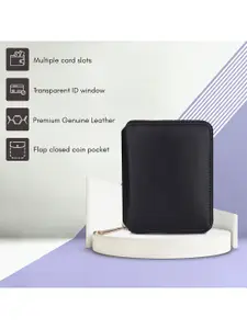 THE CLOWNFISH Zia Black Leather Zip Around Wallet