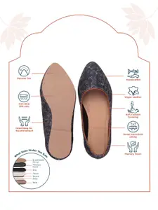 ZOUK Women Black Printed Ballerinas Flats