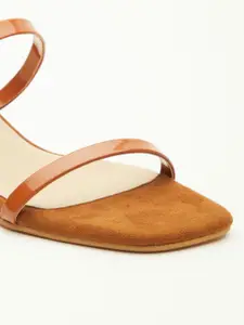 Tokyo Talkies Women Brown Block Open Toe Heels