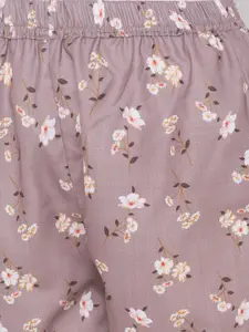 FashionRack Women Mauve & Lavender Pair Of 2 Printed Lounge Shorts