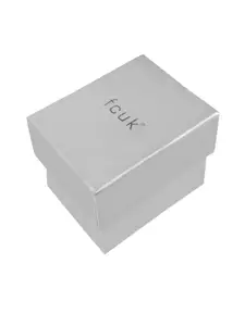 FCUK Men Silver-Toned Printed Dial & Black Leather Straps Analogue Watch