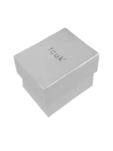 FCUK Men Black Printed Dial & Black Leather Straps Analogue Watch