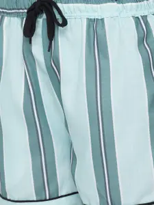 FashionRack Women Pack of 2 Pink & Blue Printed Cotton Lounge Shorts