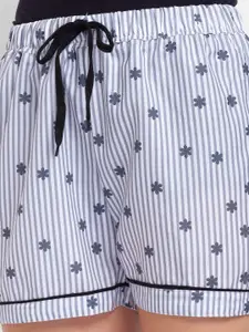 FashionRack Women Brown & Grey Set Of 2 Printed Lounge Shorts