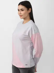 Van Heusen Woman Women Grey Colourblocked Sweatshirt