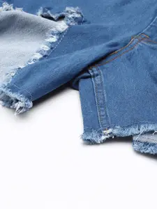 FOREVER 21 Women Blue Washed Denim Shorts