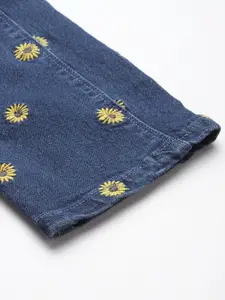 FOREVER 21 Women Floral Embroidered Stretchable Jeans