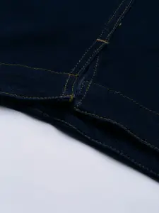 FOREVER 21 Women Blue Solid Above Knee Denim Skirt