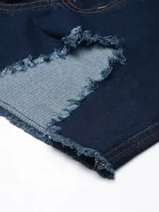 FOREVER 21 Women Blue Mid-Rise Above Knee Shorts