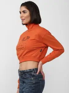 FOREVER 21 Printed Crop Sweatshirt