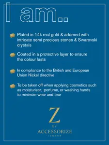 Accessorize London Women 14K Gold Plated Pearl & Aventurine Hoop Earrings