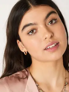 Accessorize London 14K Gold Plated Z Basic Chunky Small Hoop