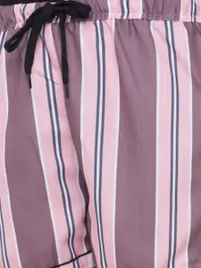 FashionRack Pack Of 2 Women Beige & Pink Printed Lounge Shorts