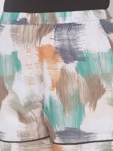 FashionRack Women Pack Of 2 Printed Lounge Shorts 97C/136C_BeScribble_PiVerticalStripes