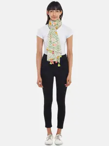 Honey by Pantaloons Women Green & Orange Printed Scarf