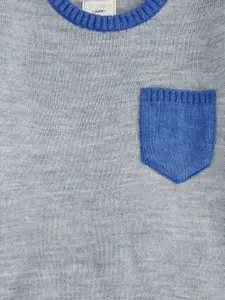 Pantaloons Junior Boys Blue & Grey Colourblocked Pullover
