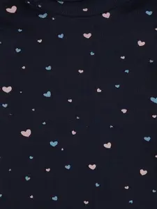 Pantaloons Junior Girls Navy Blue Printed Cotton Sweatshirt