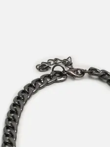 SOHI Women  Silver-Toned & Black Silver-Plated Necklace