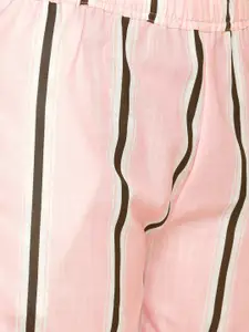 FashionRack Women Beige & Pink 2 Printed Lounge Shorts