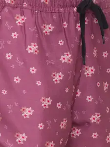 FashionRack Women Pack Of 2 Blue & Purple Printed Lounge Shorts