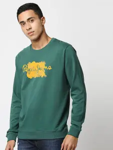 Pepe Jeans Men Green Printed Sweatshirt