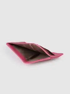 Baggit Women Pink Solid Applique PU Two Fold Wallet