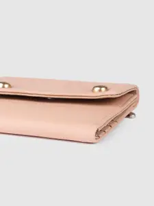 Baggit Women Peach-Coloured Solid Three Fold Wallet