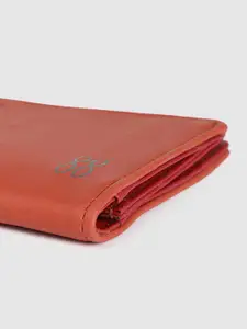 Baggit Women Rust Brown Solid Applique PU Two Fold Wallet