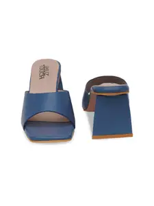 SHUZ TOUCH Womens Blue Block Peep Toes